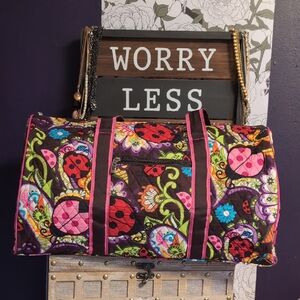 Quilted Ladybug Garden Paisley Huge Duffle Travel Bag